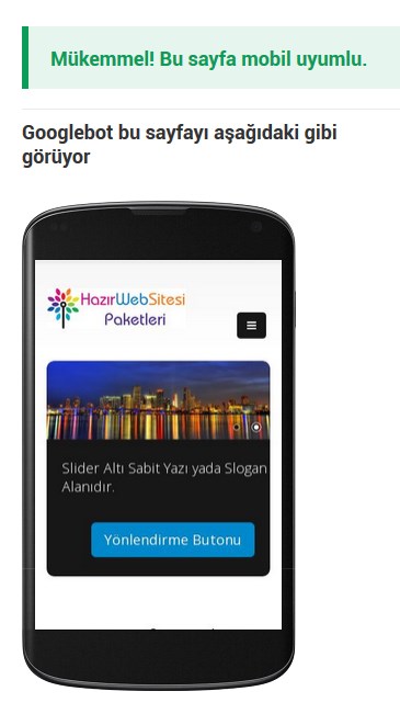 Mobil uyumlu hazır web sitesi